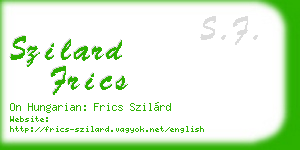 szilard frics business card
